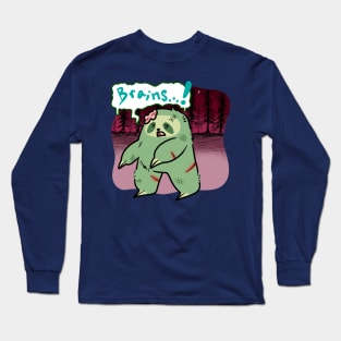 Zombie Sloth walking through a Forest Long Sleeve T-Shirt